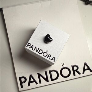 Pandora Black Heart Enamel Charm